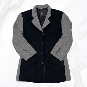 Marciano Women's 100% Wool Black Herringbone Print Blazer, Size 6